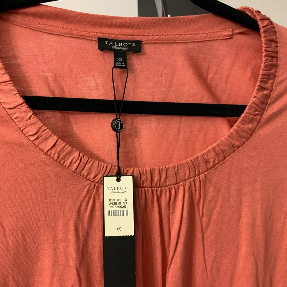 Brand new Talbots Size XS peach long sleev TShirt